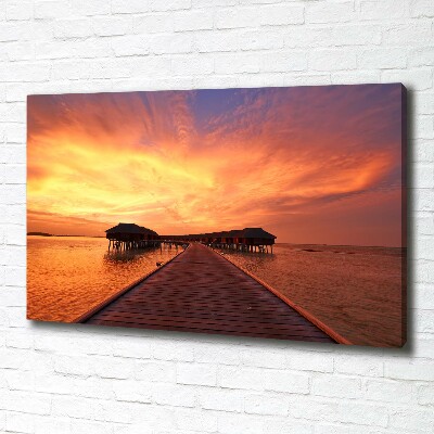 Foto op canvas Bungalows op de Malediven