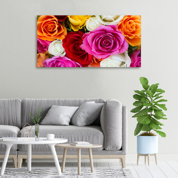 Foto op canvas Kleurrijke rozen