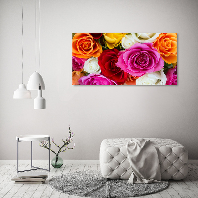 Foto op canvas Kleurrijke rozen