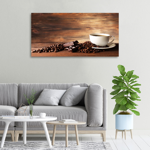 Foto canvas Koffie en chocolade