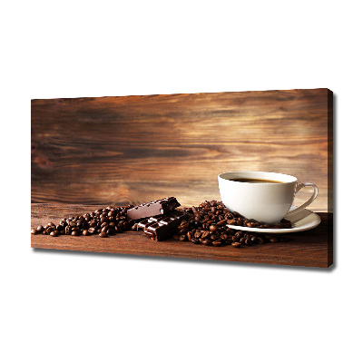 Foto canvas Koffie en chocolade