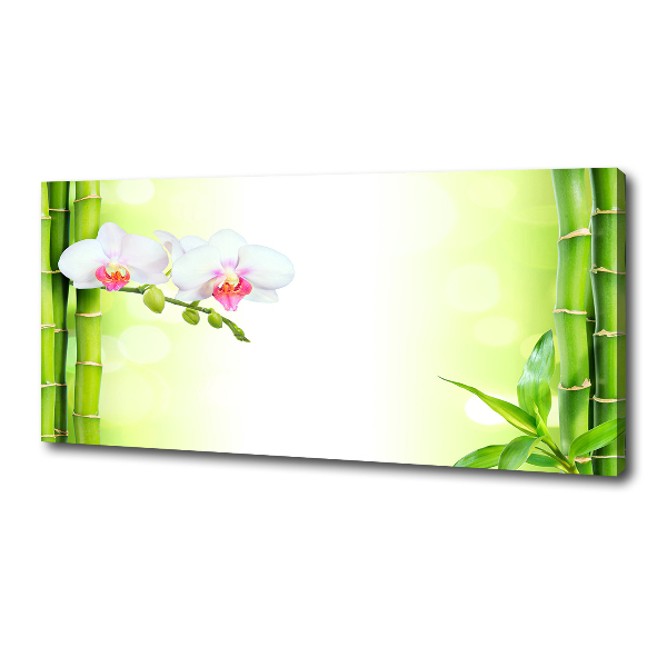 Foto canvas Orchidee en bamboe