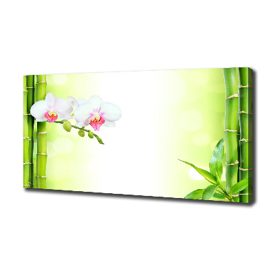 Foto canvas Orchidee en bamboe