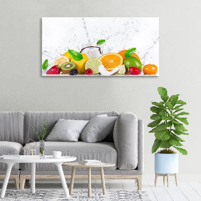 Canvas foto Fruit en water