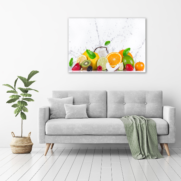 Canvas foto Fruit en water