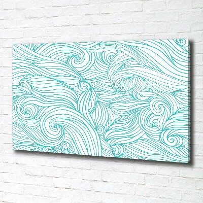 Canvas foto Blauwe golven