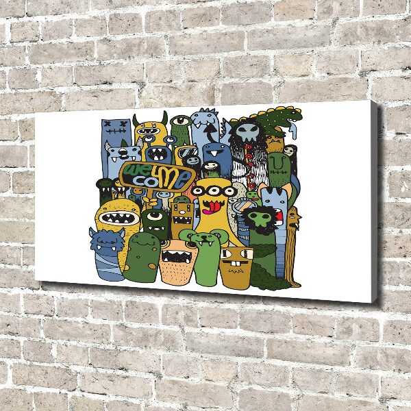 Schilderij op canvas Gekke monsters