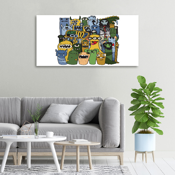 Schilderij op canvas Gekke monsters