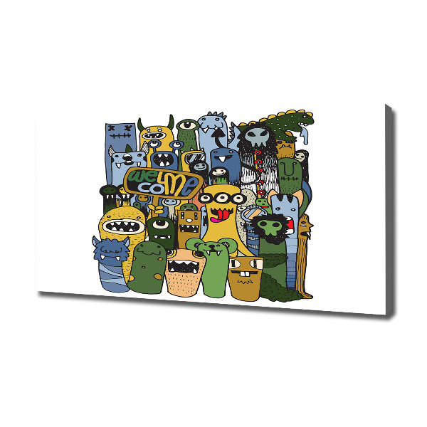 Schilderij op canvas Gekke monsters