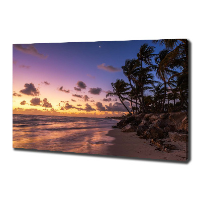 Foto canvas Zonsondergang op het strand