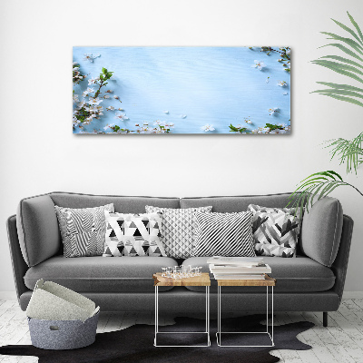 Foto canvas Achtergrond met kersenbloesems