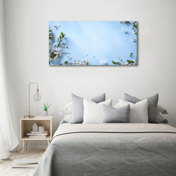 Foto canvas Achtergrond met kersenbloesems