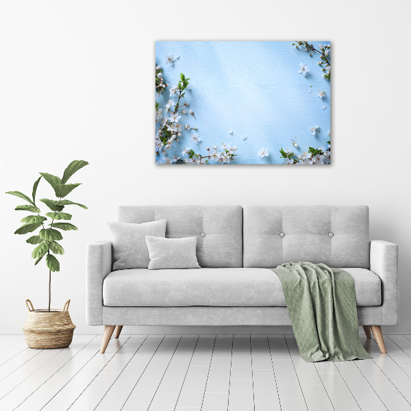 Foto canvas Achtergrond met kersenbloesems