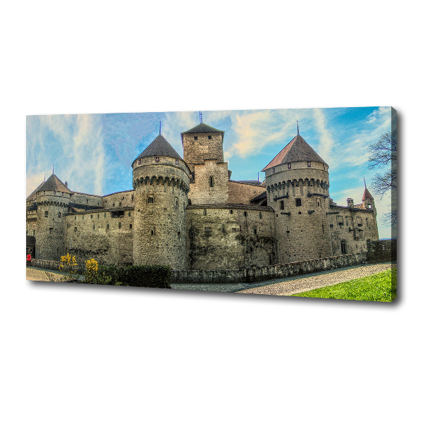 Canvas schilderij Een kasteel in Zwitserland
