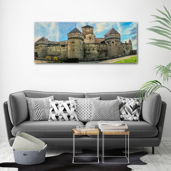 Canvas schilderij Een kasteel in Zwitserland