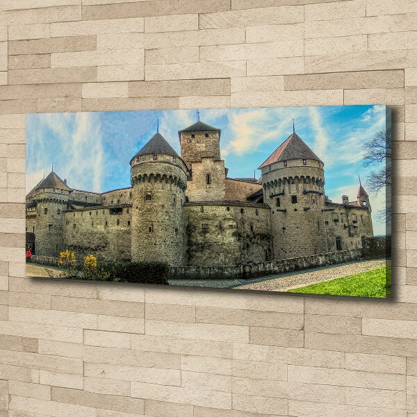 Canvas schilderij Een kasteel in Zwitserland
