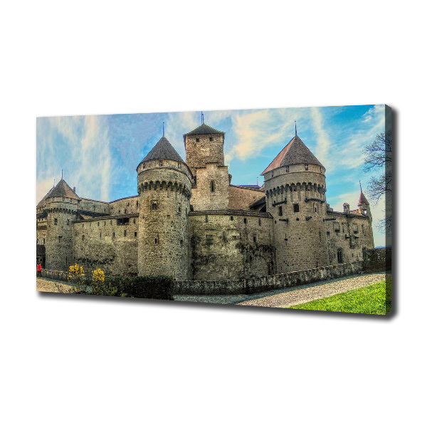 Canvas schilderij Een kasteel in Zwitserland