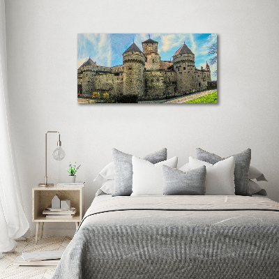 Canvas schilderij Een kasteel in Zwitserland