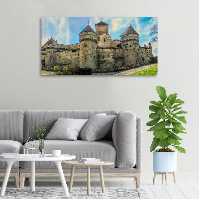 Canvas schilderij Een kasteel in Zwitserland