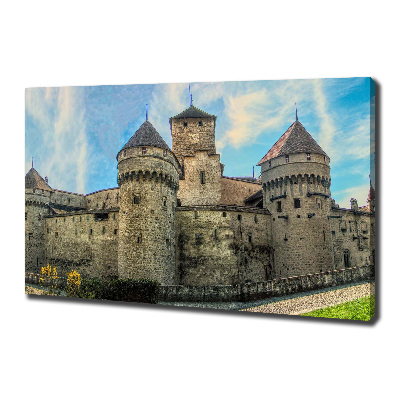 Canvas schilderij Een kasteel in Zwitserland