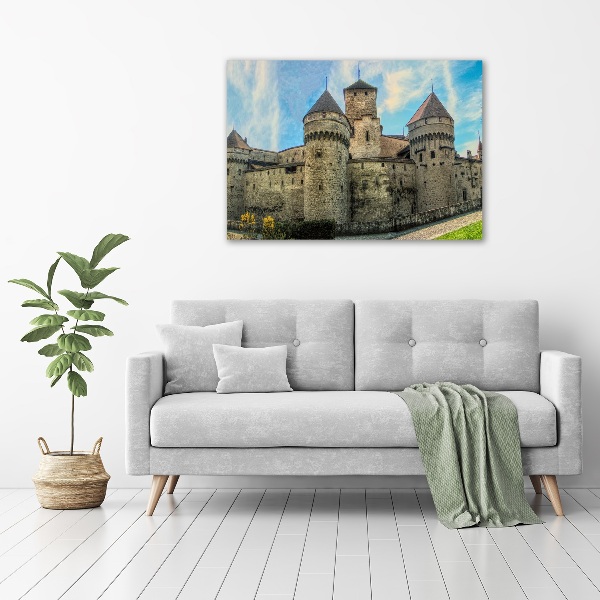 Canvas schilderij Een kasteel in Zwitserland