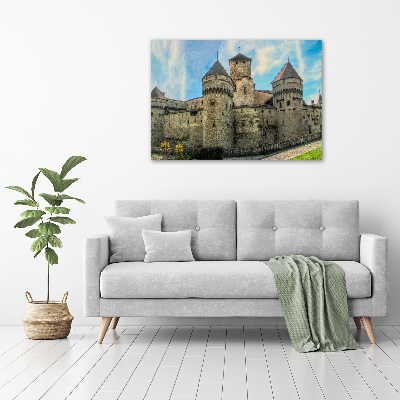 Canvas schilderij Een kasteel in Zwitserland