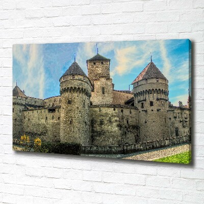 Canvas schilderij Een kasteel in Zwitserland