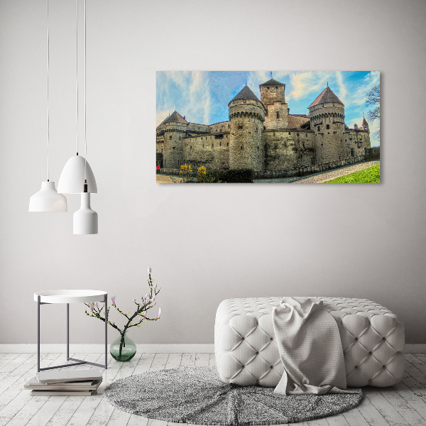 Canvas schilderij Een kasteel in Zwitserland