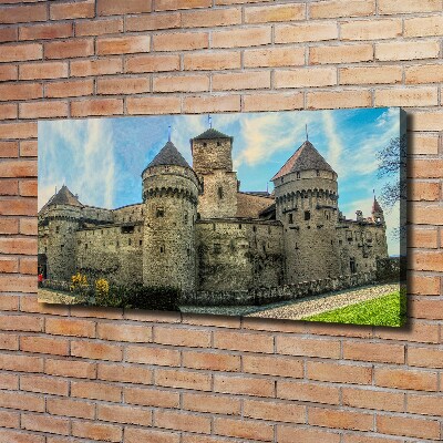 Canvas schilderij Een kasteel in Zwitserland