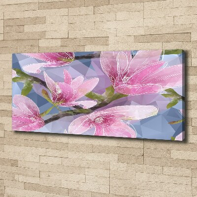 Foto canvas Roze magnolia