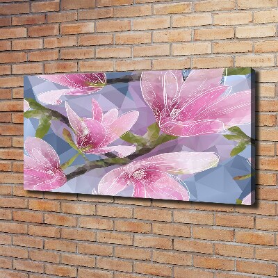 Foto canvas Roze magnolia
