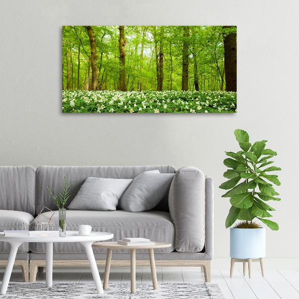 Canvas foto Bloemen in het bos