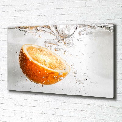 Canvas foto Sinaasappels onder water