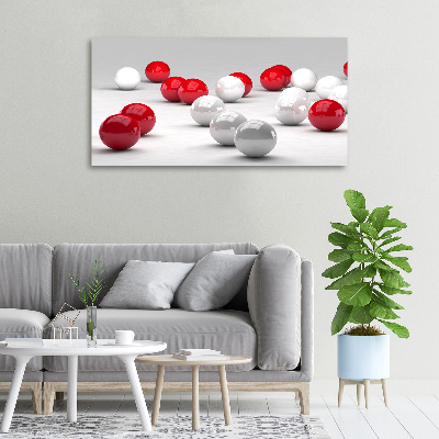Schilderij op canvas Rode en witte ballen