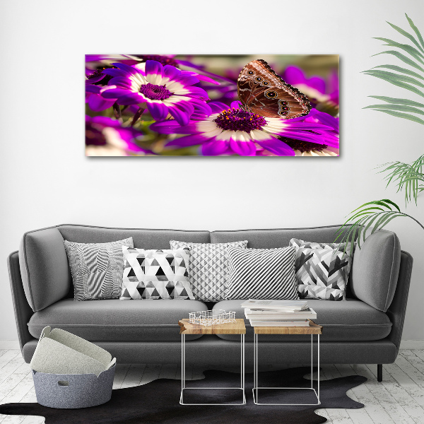 Foto op canvas Vlinder op een bloem