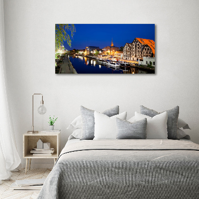 Canvas foto Bydgoszcz 's nachts