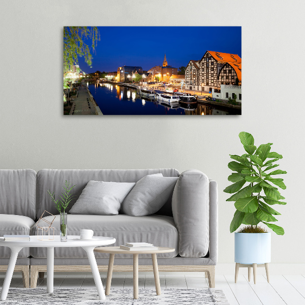 Canvas foto Bydgoszcz 's nachts