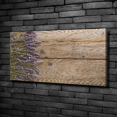 Canvas schilderij Lavendel op hout