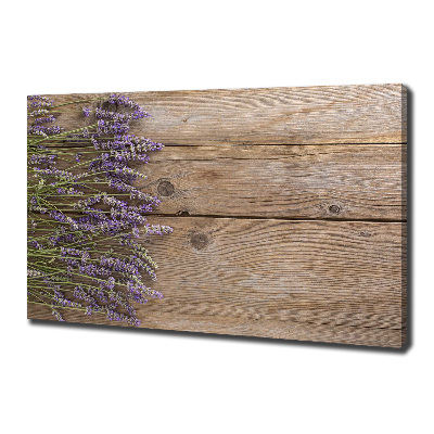 Canvas schilderij Lavendel op hout
