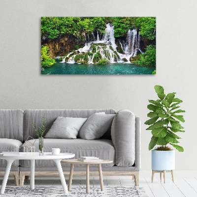 Schilderij op canvas Waterval in de bergen