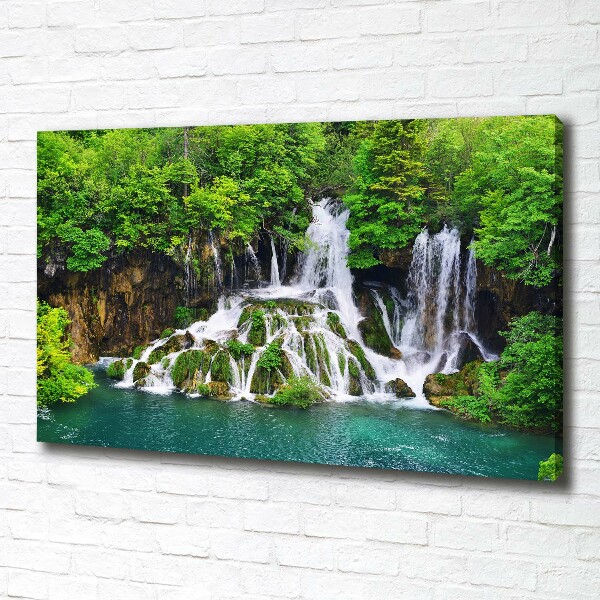 Schilderij op canvas Waterval in de bergen