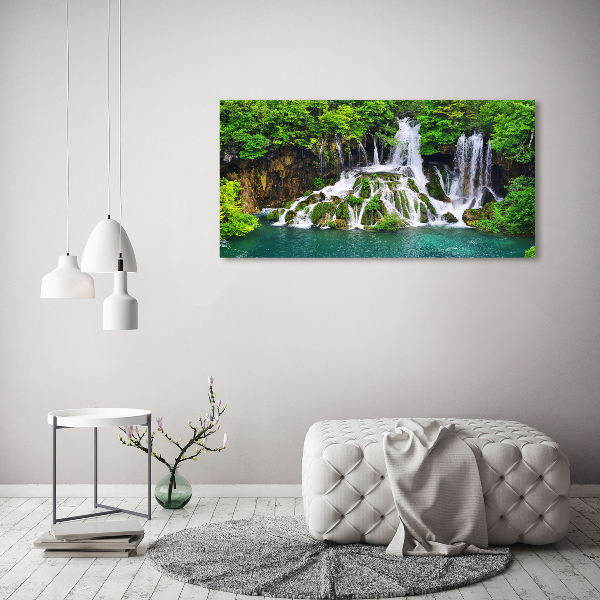 Schilderij op canvas Waterval in de bergen