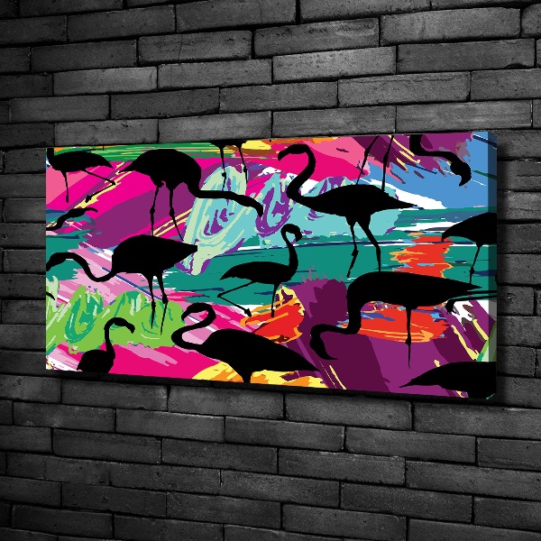 Schilderij op canvas Flamingo's