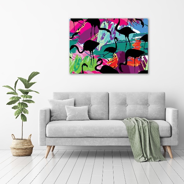 Schilderij op canvas Flamingo's