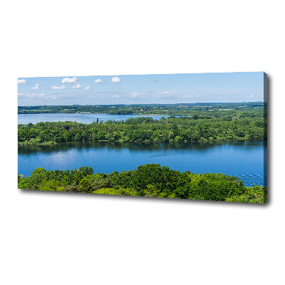 Foto op canvas Bos aan het meer
