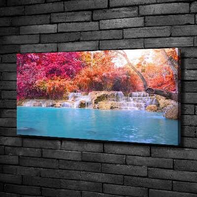 Canvas foto Waterval in het bos