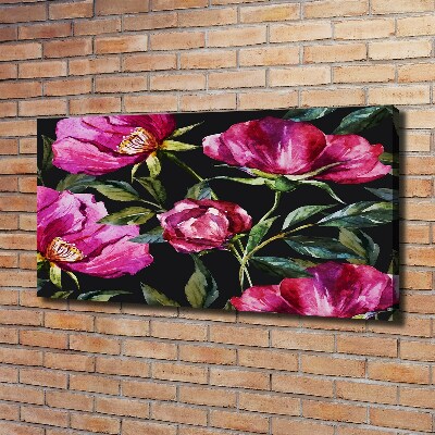 Canvas schilderij Roze pioenrozen