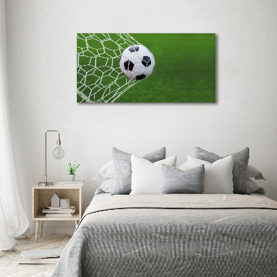 Schilderij op canvas De bal ligt in het doel.