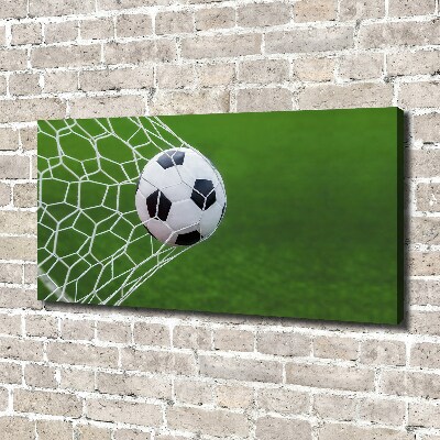 Schilderij op canvas De bal ligt in het doel.