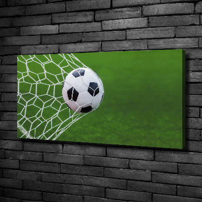 Schilderij op canvas De bal ligt in het doel.